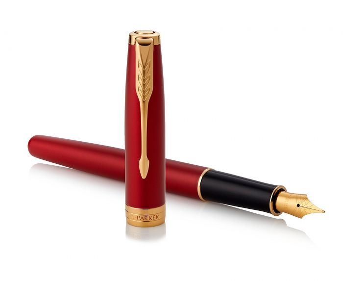Parker Sonnet Intense Red Gold Trim Fountain Pen