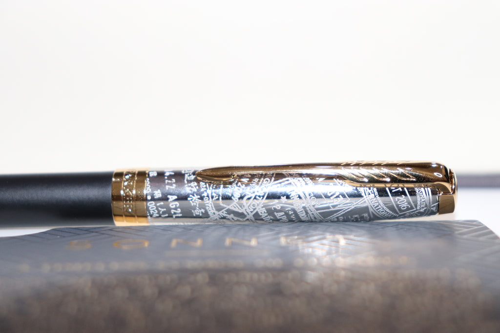 Parker Sonnet Reflection Matte Black With Classy Engraved Goldtrims Cap Ballpoint Pen