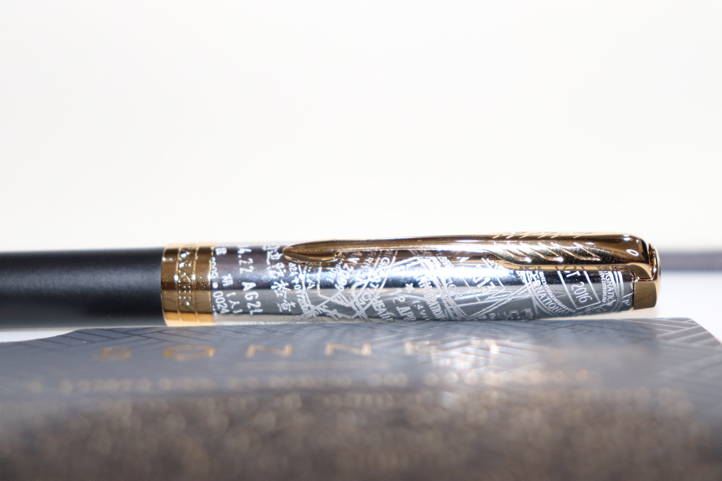 Parker Sonnet Reflection Matte Black With Classy Engraved Goldtrims Cap Ballpoint Pen