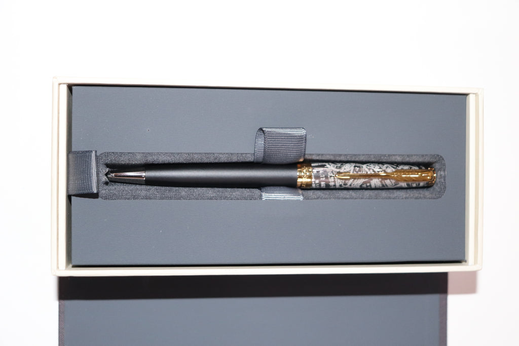 Parker Sonnet Reflection Matte Black With Classy Engraved Goldtrims Cap Ballpoint Pen