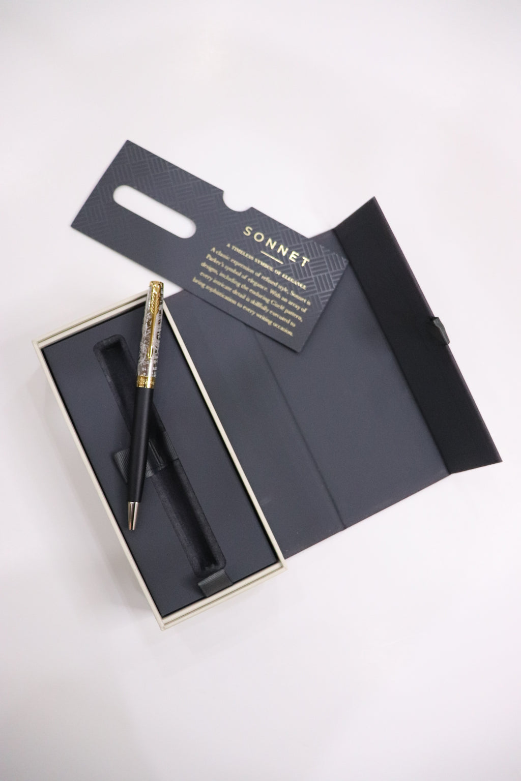 Parker Sonnet Reflection Matte Black With Classy Engraved Goldtrims Cap Ballpoint Pen