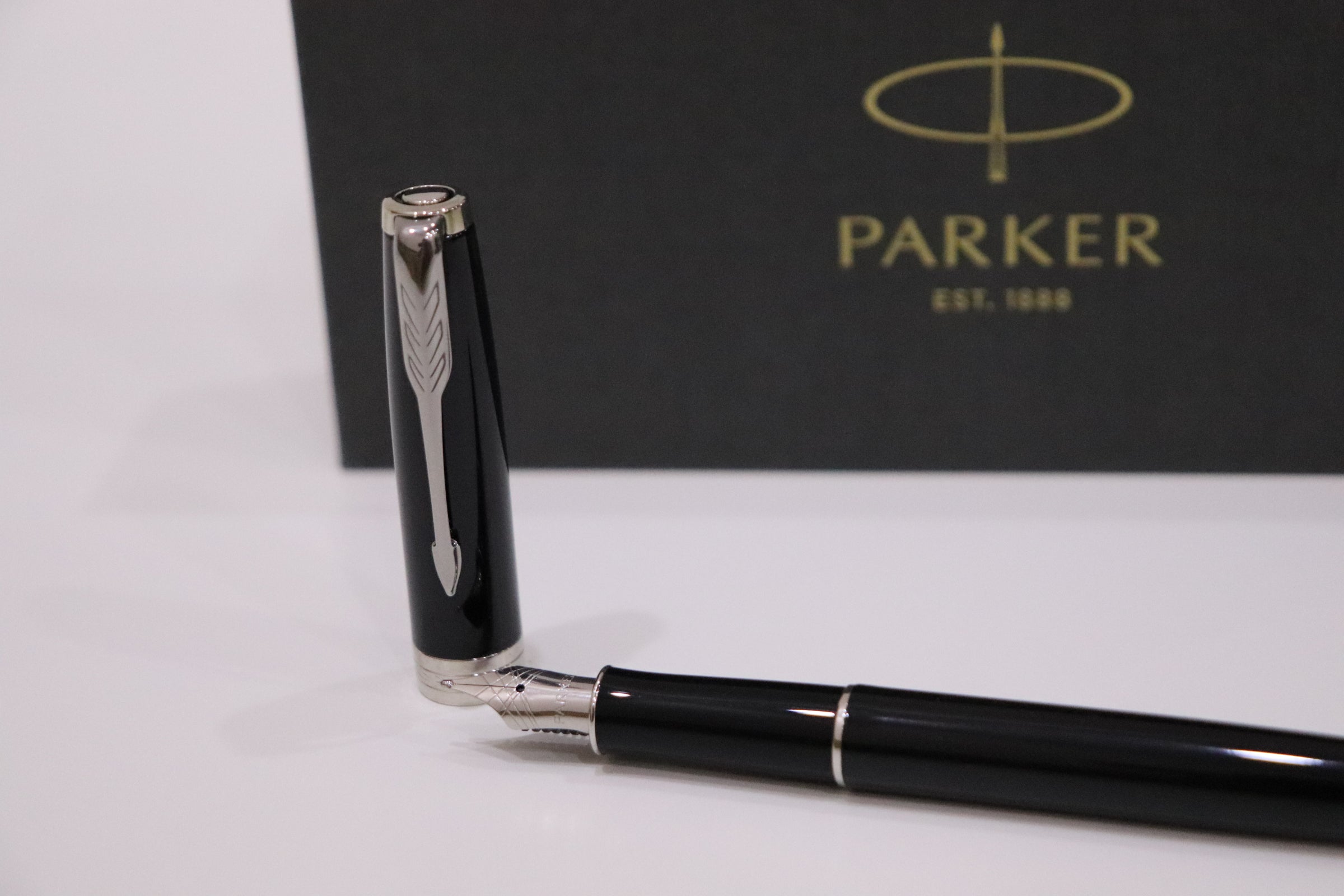 Parker Sonnet Black Lacquer Chrome Trim Fountain Pen