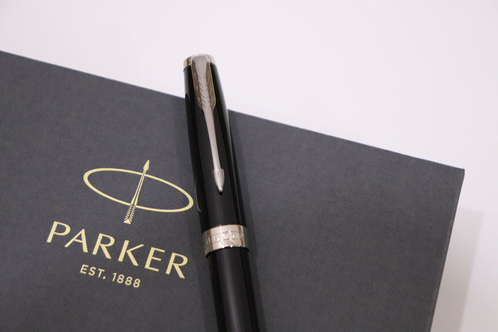 Parker Sonnet Black Lacquer Chrome Trim Fountain Pen