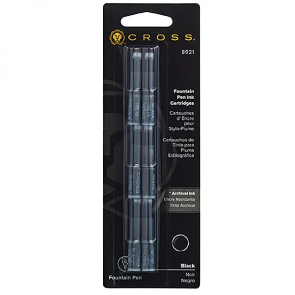 Cross Fountain Pen Ink Cartridges Black — Pack of 6
