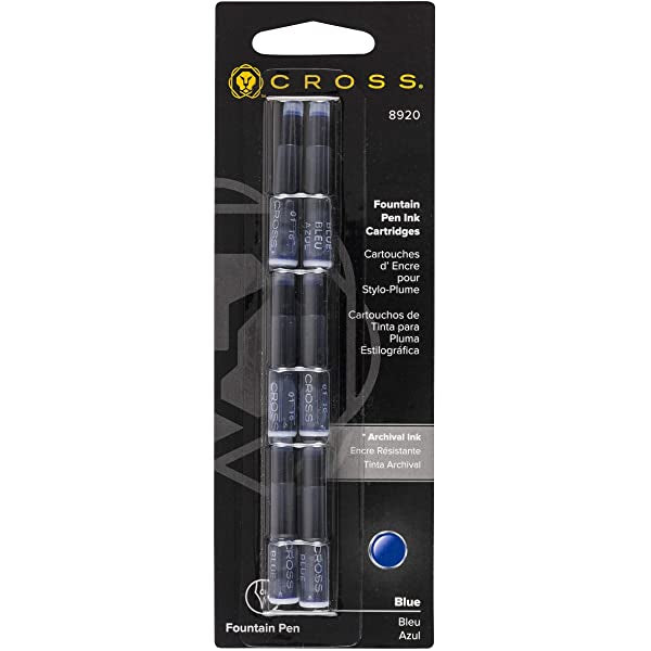 Cross Fountain Pen Ink Cartridges Blue — Pack of 6