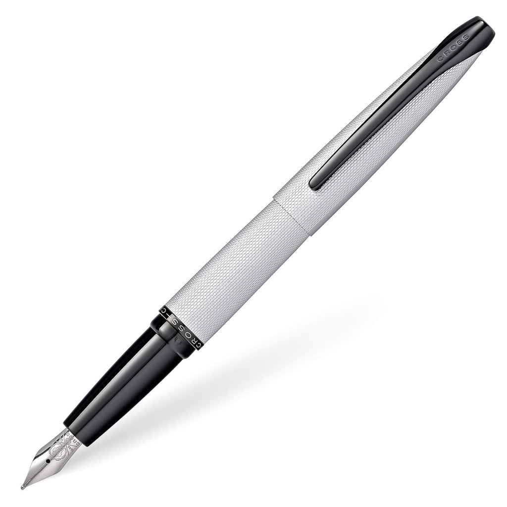 Cross ATX Brushed Chrome Etched Diamond Pattern Fountain Pen