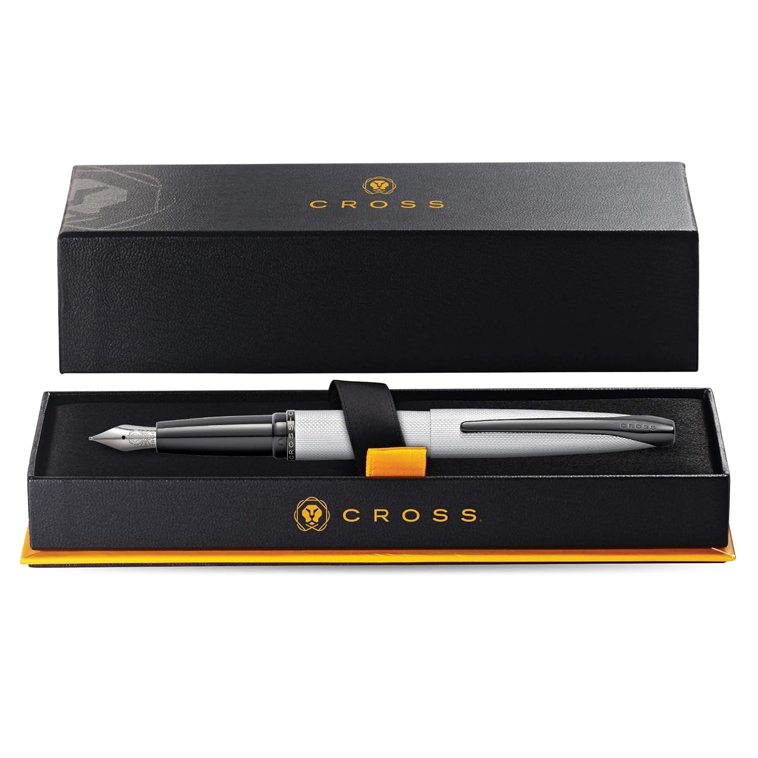 Cross ATX Brushed Chrome Etched Diamond Pattern Fountain Pen