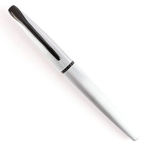 Cross ATX Brushed Chrome Etched Diamond Pattern Fountain Pen