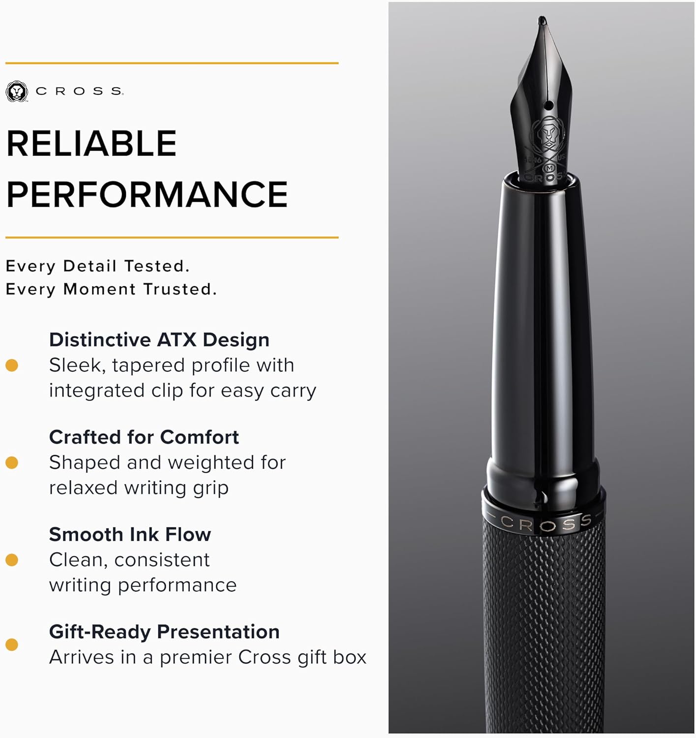 Cross ATX Fountain Pen - Brushed Black