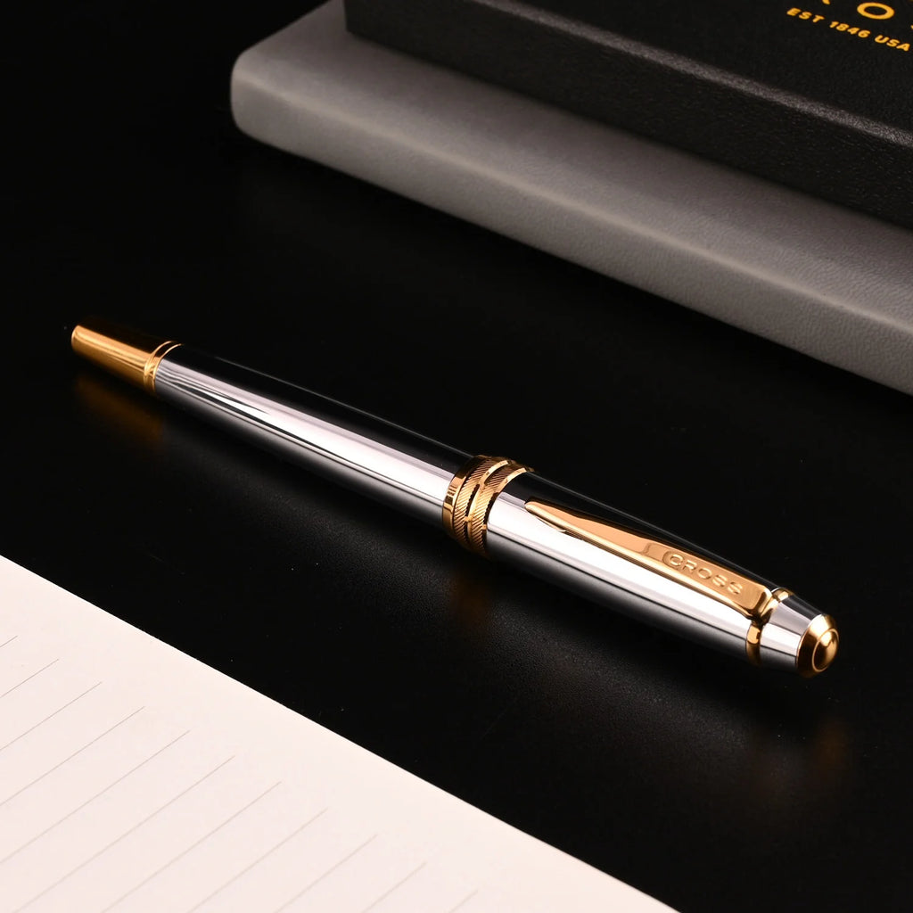 Cross Bailey Medalist Fountain Pen – Chrome with Gold Trim