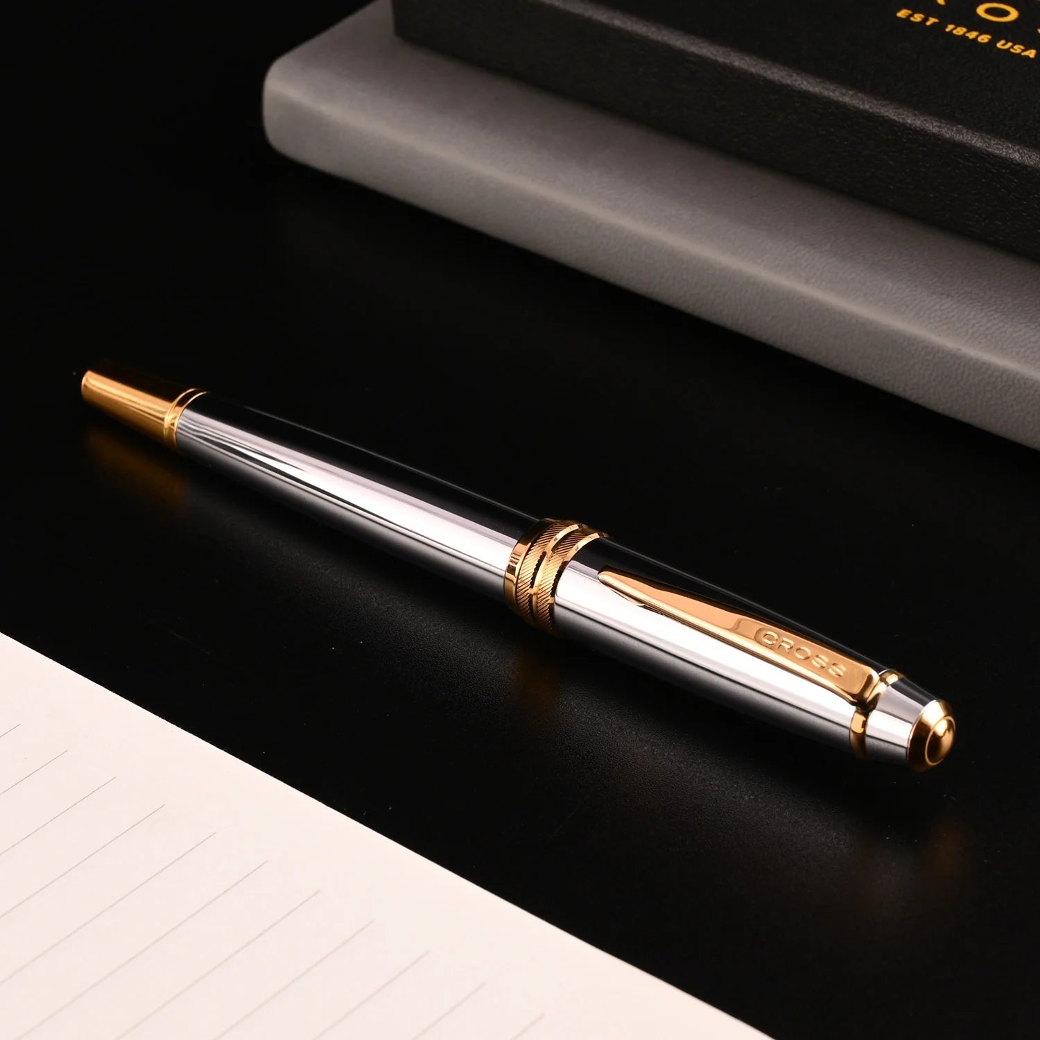 Cross Bailey Medalist Fountain Pen – Chrome with Gold Trim