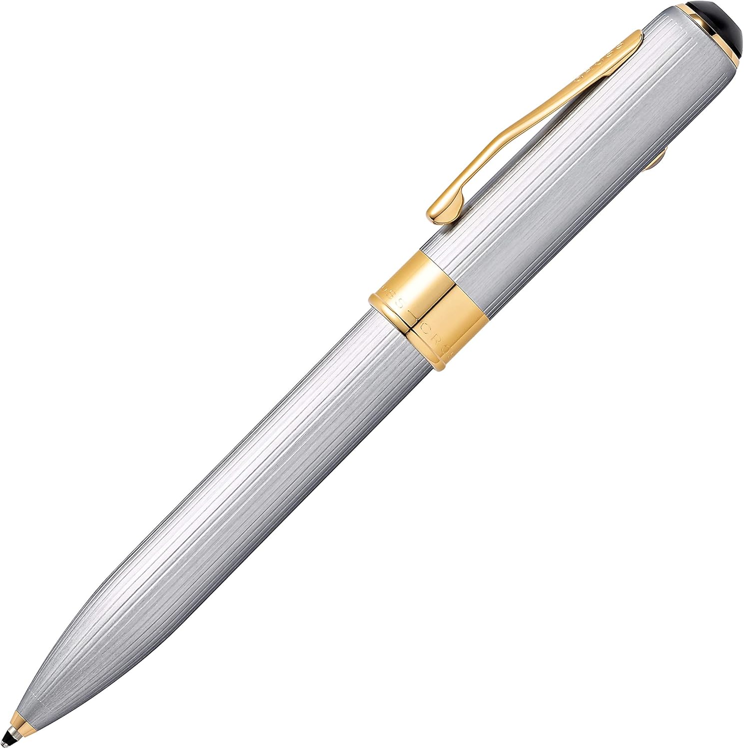 Cross Brushed Chrome Ballpoint Pen With Gold Appointments