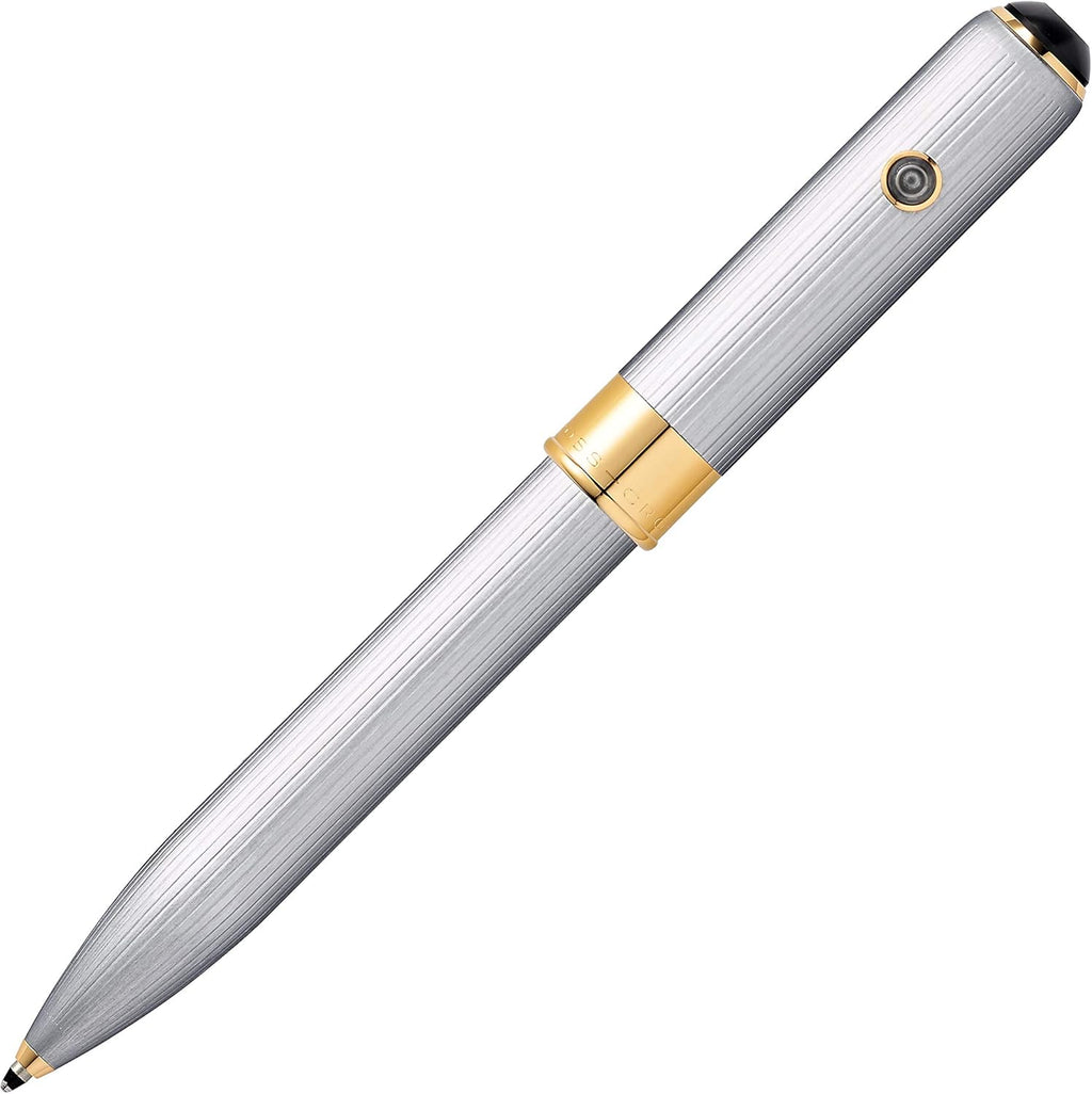 Cross Brushed Chrome Ballpoint Pen With Gold Appointments