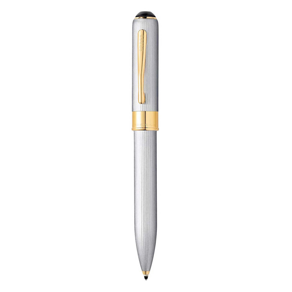 Cross Brushed Chrome Ballpoint Pen With Gold Appointments