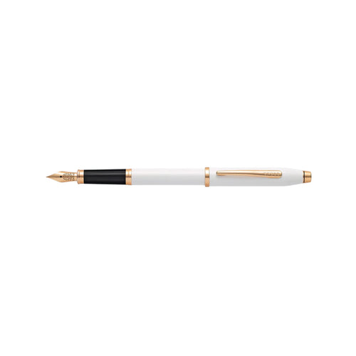 Cross Century II Fountain Pen – Pearlescent White Lacquer with Rose-Gold Tone Appointments