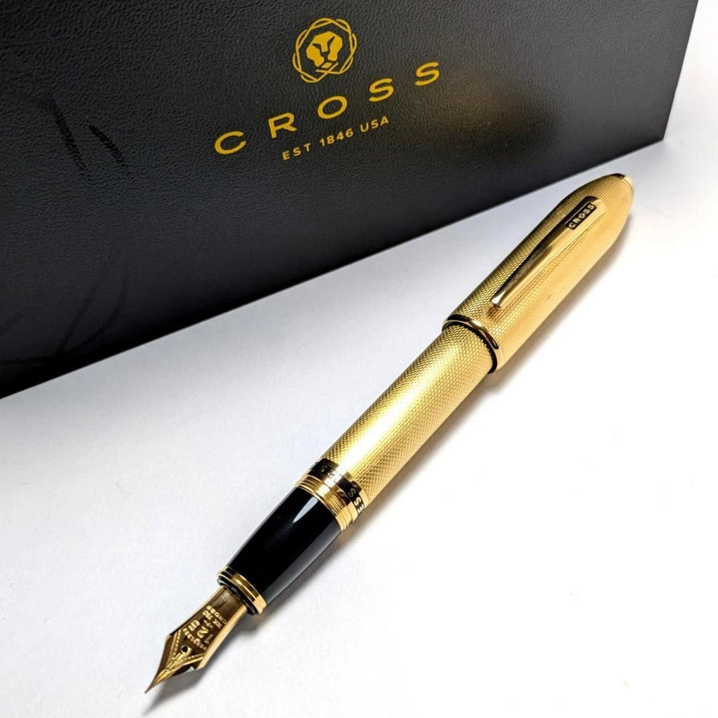 Cross Peerless 125 Core Collection 23KT Gold Plated Fountain Pen – 18KT Gold Plated Nib