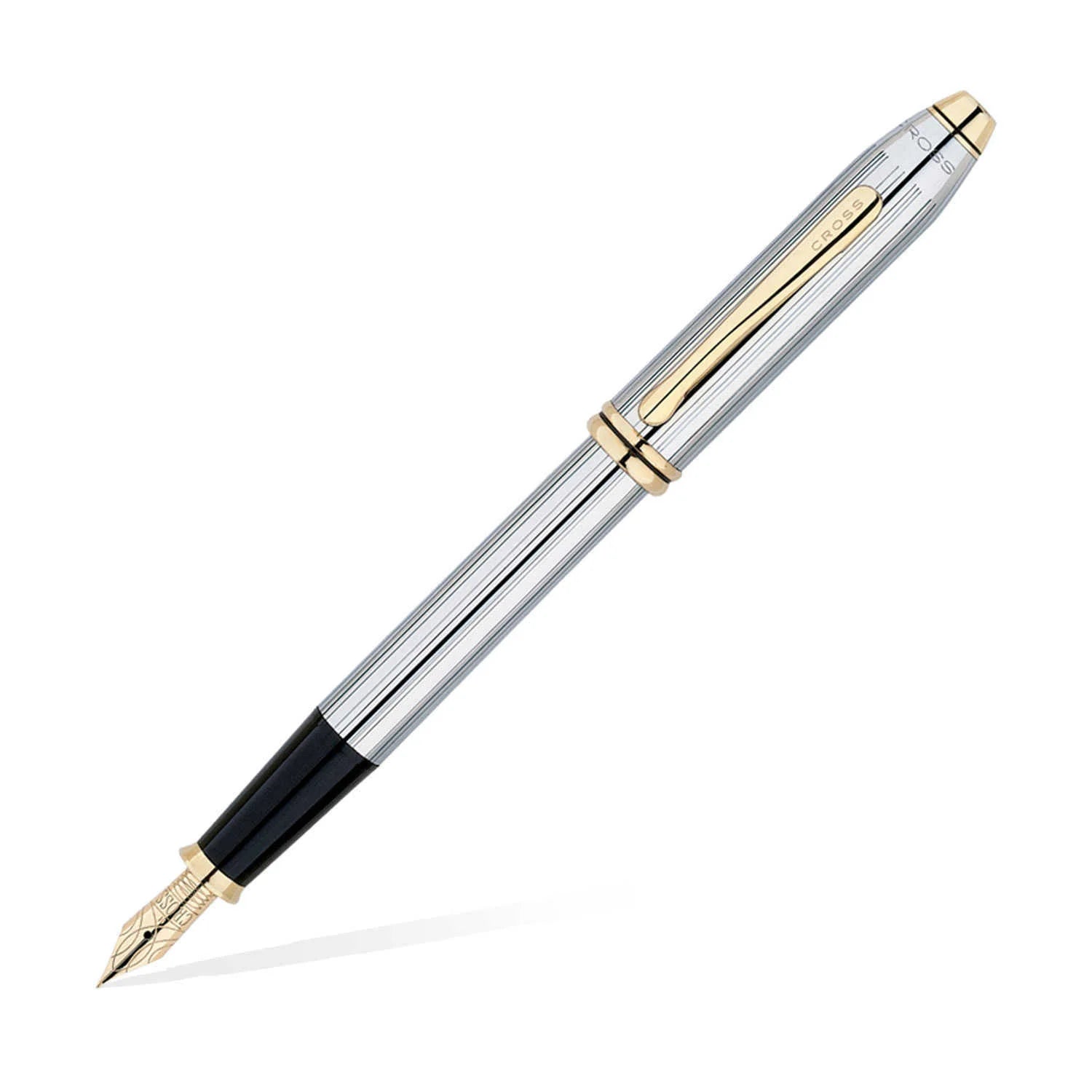 Cross Townsend Fountain Pen – 23 Carat Gold Plated Appointments & 18K Gold Plated Nib