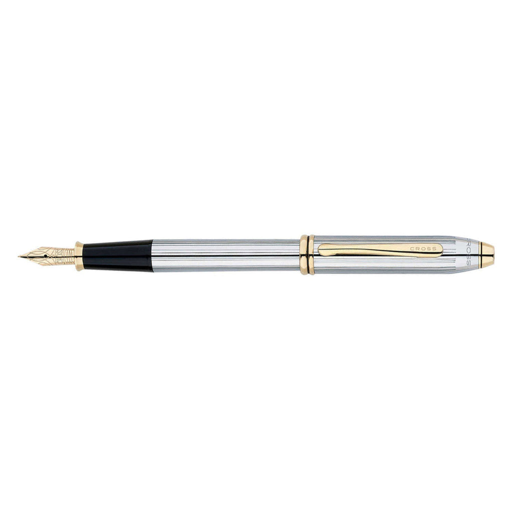 Cross Townsend Fountain Pen – 23 Carat Gold Plated Appointments & 18K Gold Plated Nib