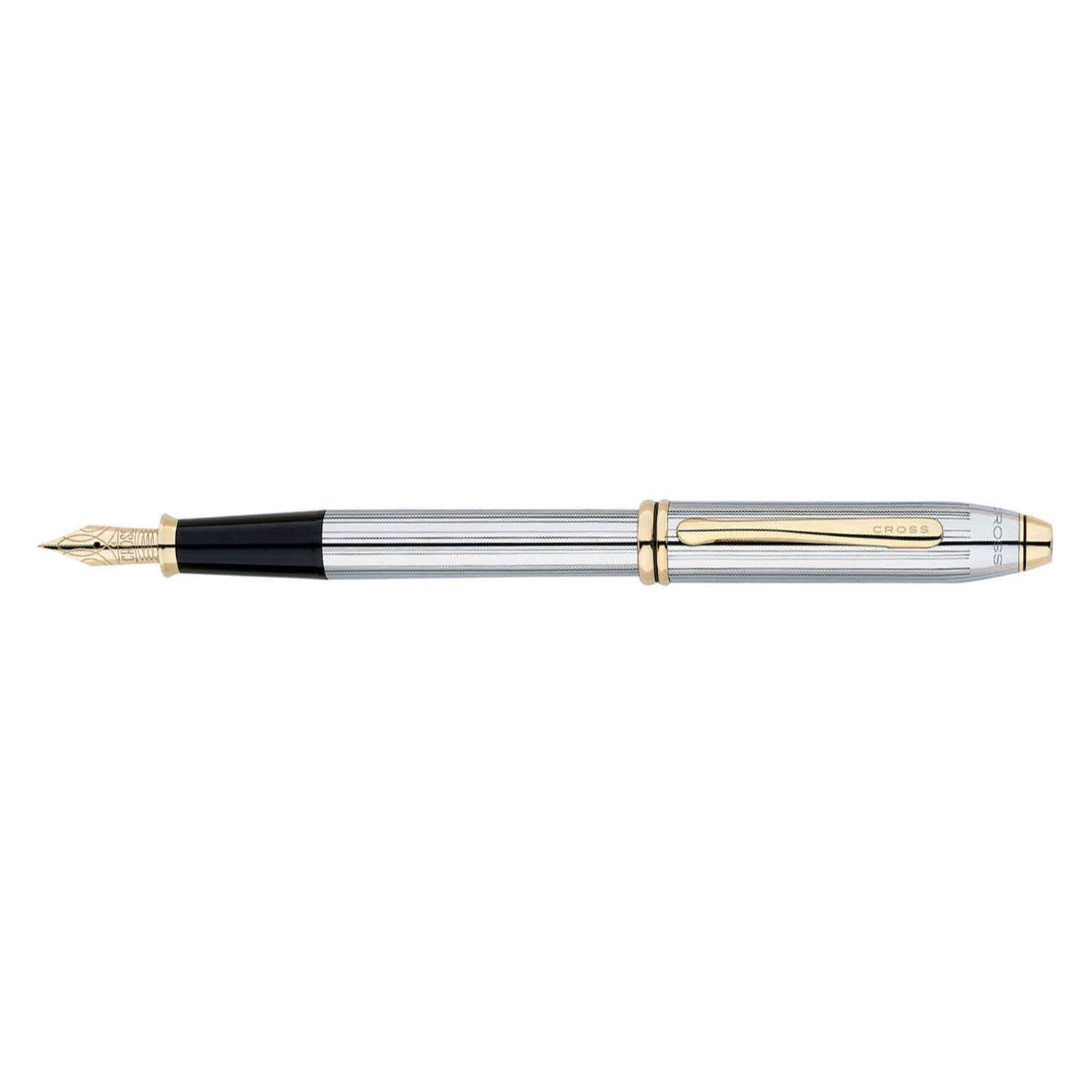 Cross Townsend Fountain Pen – 23 Carat Gold Plated Appointments & 18K Gold Plated Nib