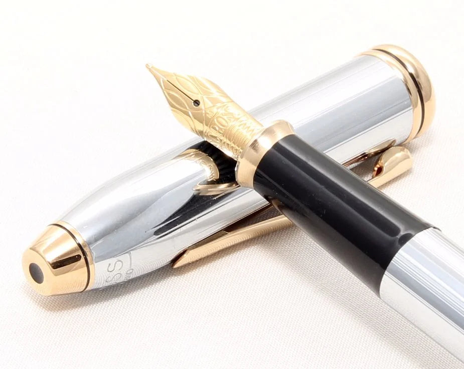 Cross Townsend Fountain Pen – 23 Carat Gold Plated Appointments & 18K Gold Plated Nib
