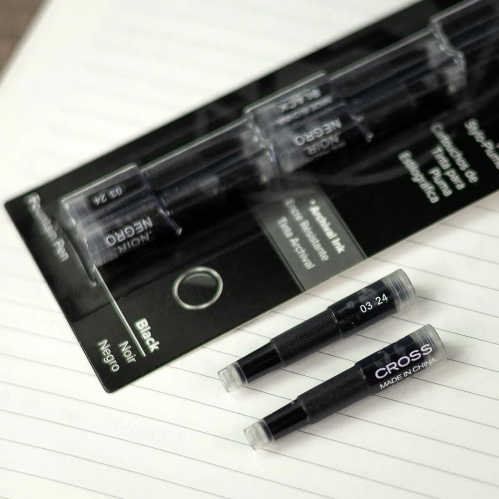 Cross Fountain Pen Ink Cartridges Black — Pack of 6
