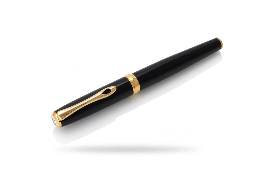 Diplomat Excellence A2 Black Lacquer Gold Trim Fountain Pen