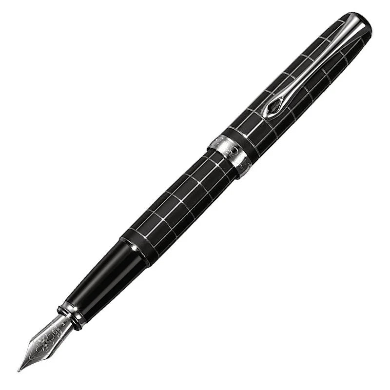 Diplomat Excellence A Plus Rhomb Guilloche Lapis Black Fountain Pen