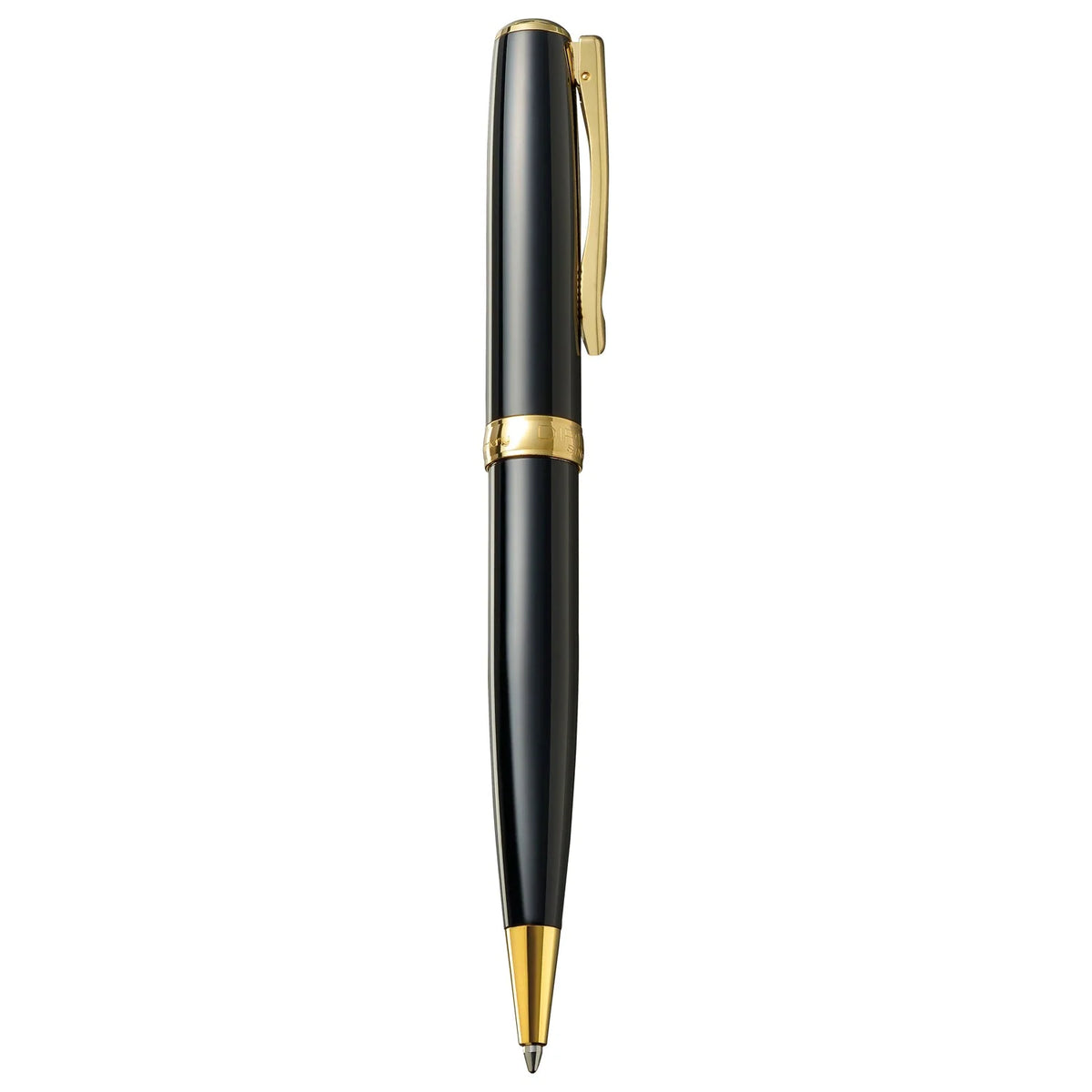 Diplomat Excellence A2 Black Lacquer Gold Trim Easy Flow Ballpoint Pen