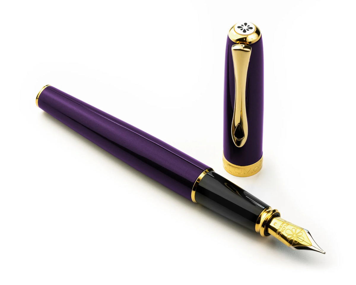 Diplomat Excellence A2 Violet Rain Gold Trim Fountain Pen