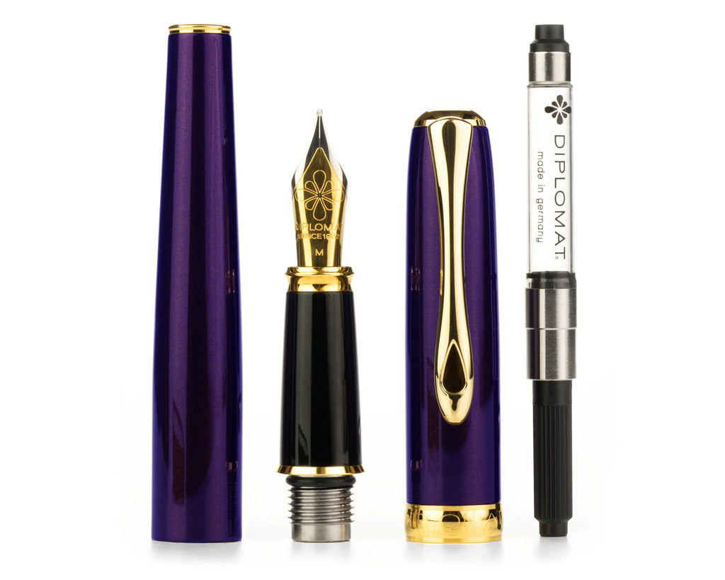 Diplomat Excellence A2 Violet Rain Gold Trim Fountain Pen