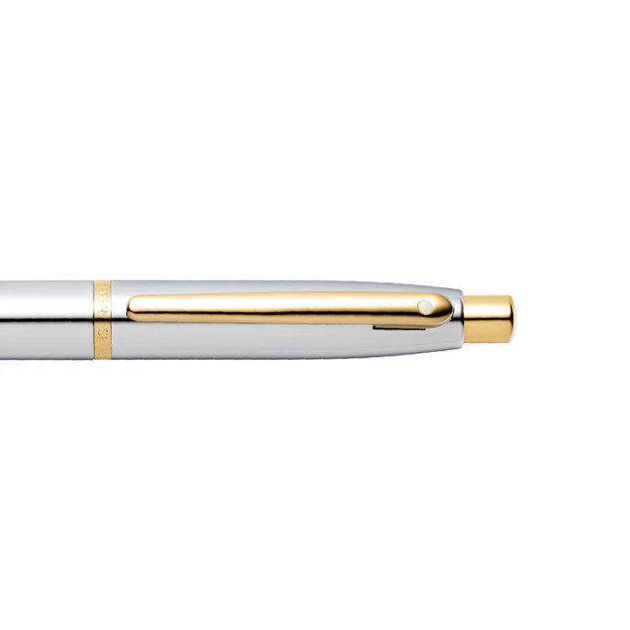 Sheaffer VFM 9422 Polished Chrome Gold Tone Trim Ballpoint Pen
