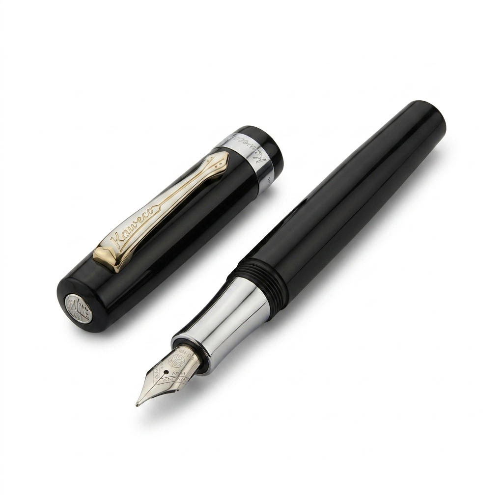 Kaweco Glossy Black Fountain Pen – Classy Gift Tin Box with 2 Pack Cartridges