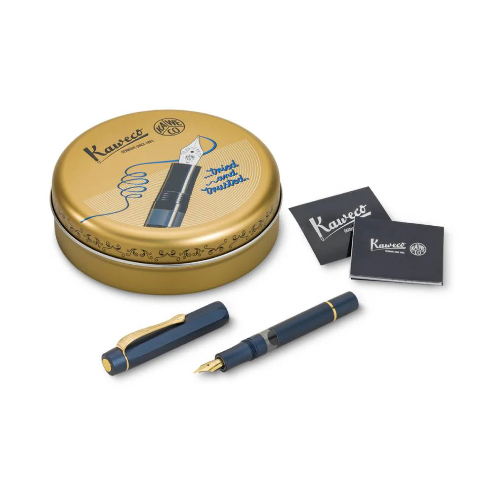 Kaweco Piston Sport AL Solo Navy Gold Fountain Pen – Medium 11000414