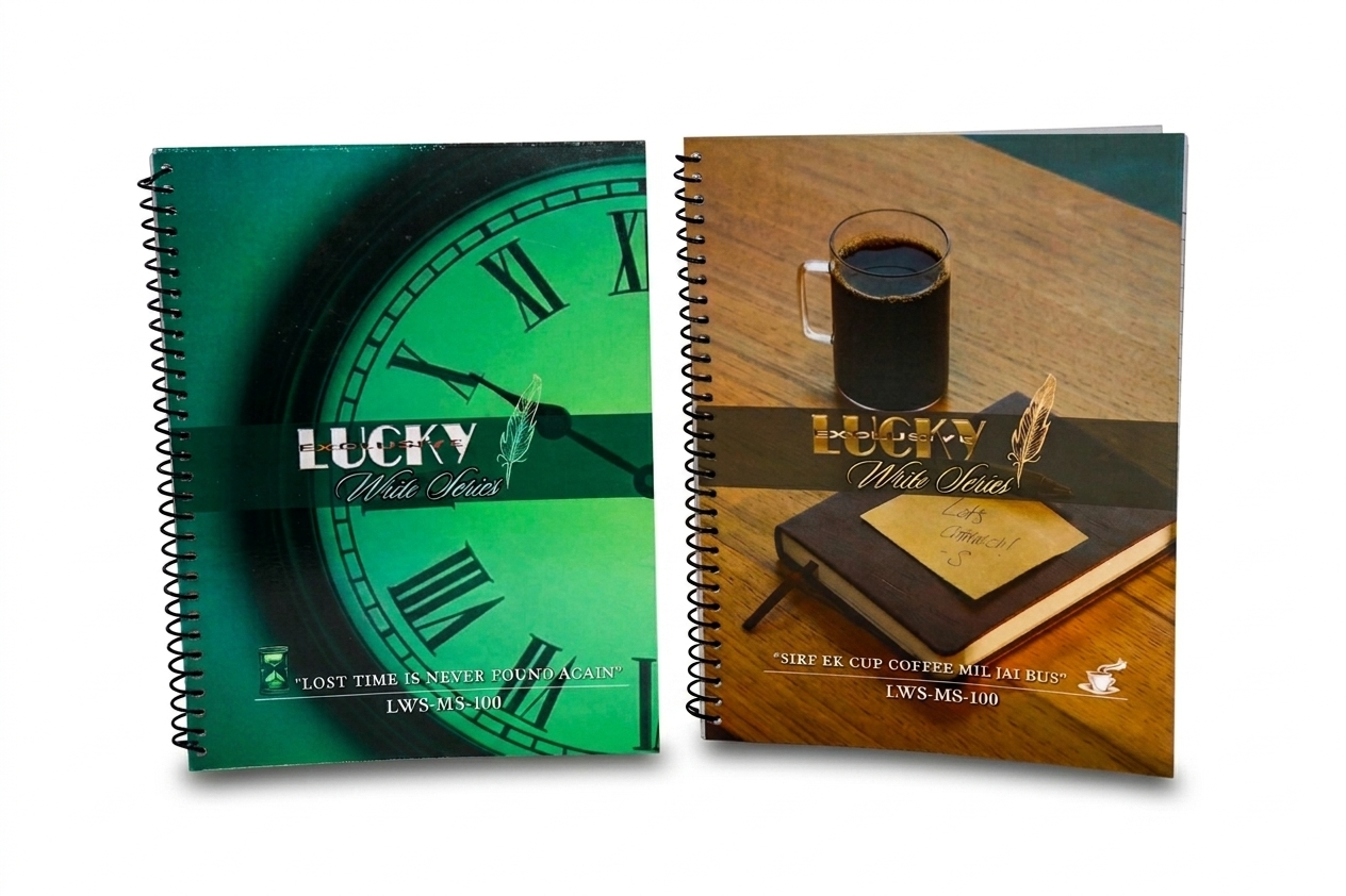 Lucky Write Series Spiral Notebooks Collection 100 – 300 Pages With Lovely Quotes & Designs
