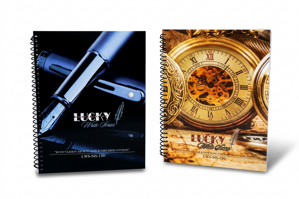 Lucky Write Series Spiral Notebooks Collection 100 – 300 Pages With Lovely Quotes & Designs