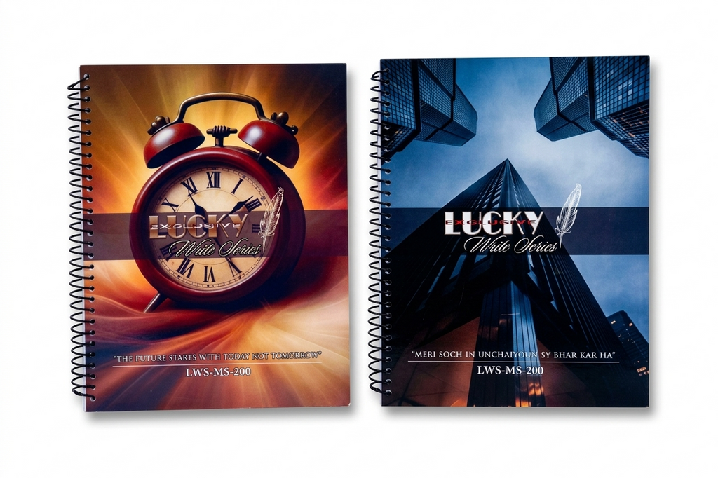 Lucky Write Series Spiral Notebooks Collection 100 – 300 Pages With Lovely Quotes & Designs