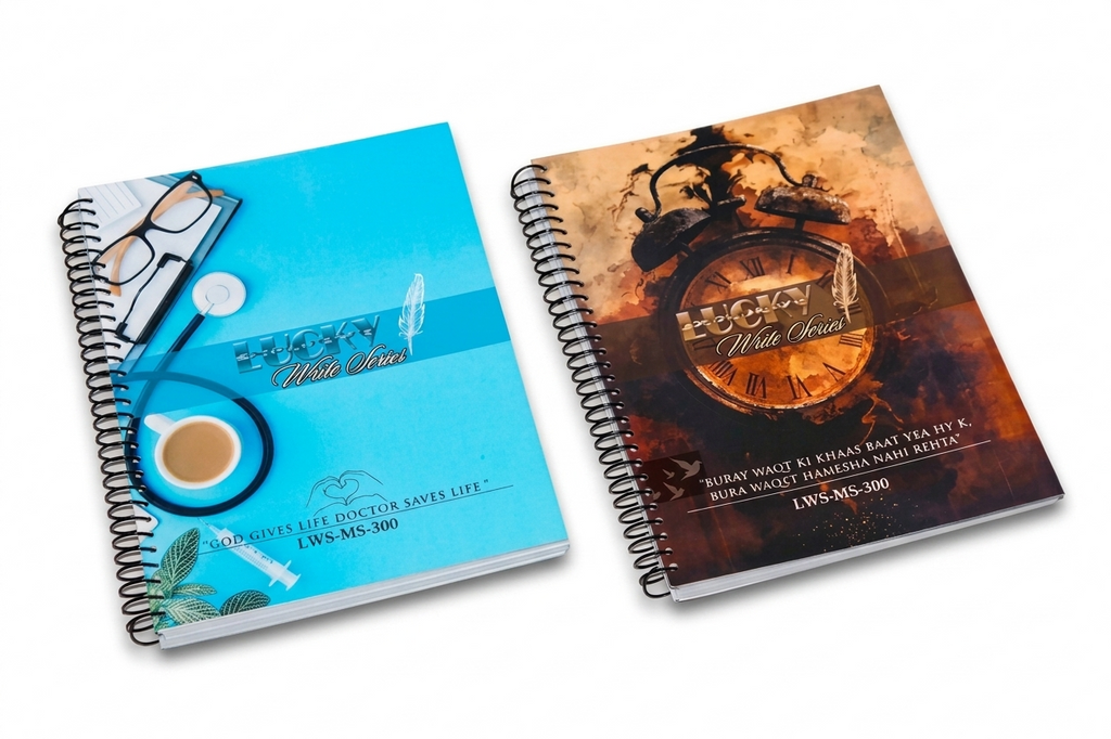 Lucky Write Series Spiral Notebooks Collection 100 – 300 Pages With Lovely Quotes & Designs