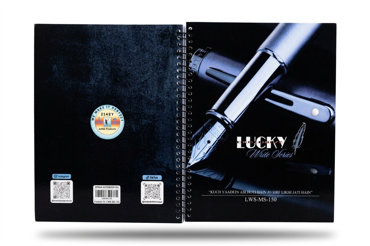 Lucky Write Series Spiral Notebooks Collection 100 – 300 Pages With Lovely Quotes & Designs
