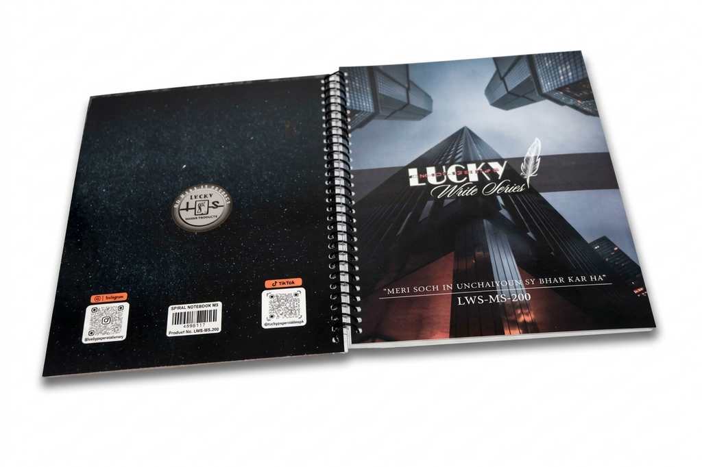 Lucky Write Series Spiral Notebooks Collection 100 – 300 Pages With Lovely Quotes & Designs