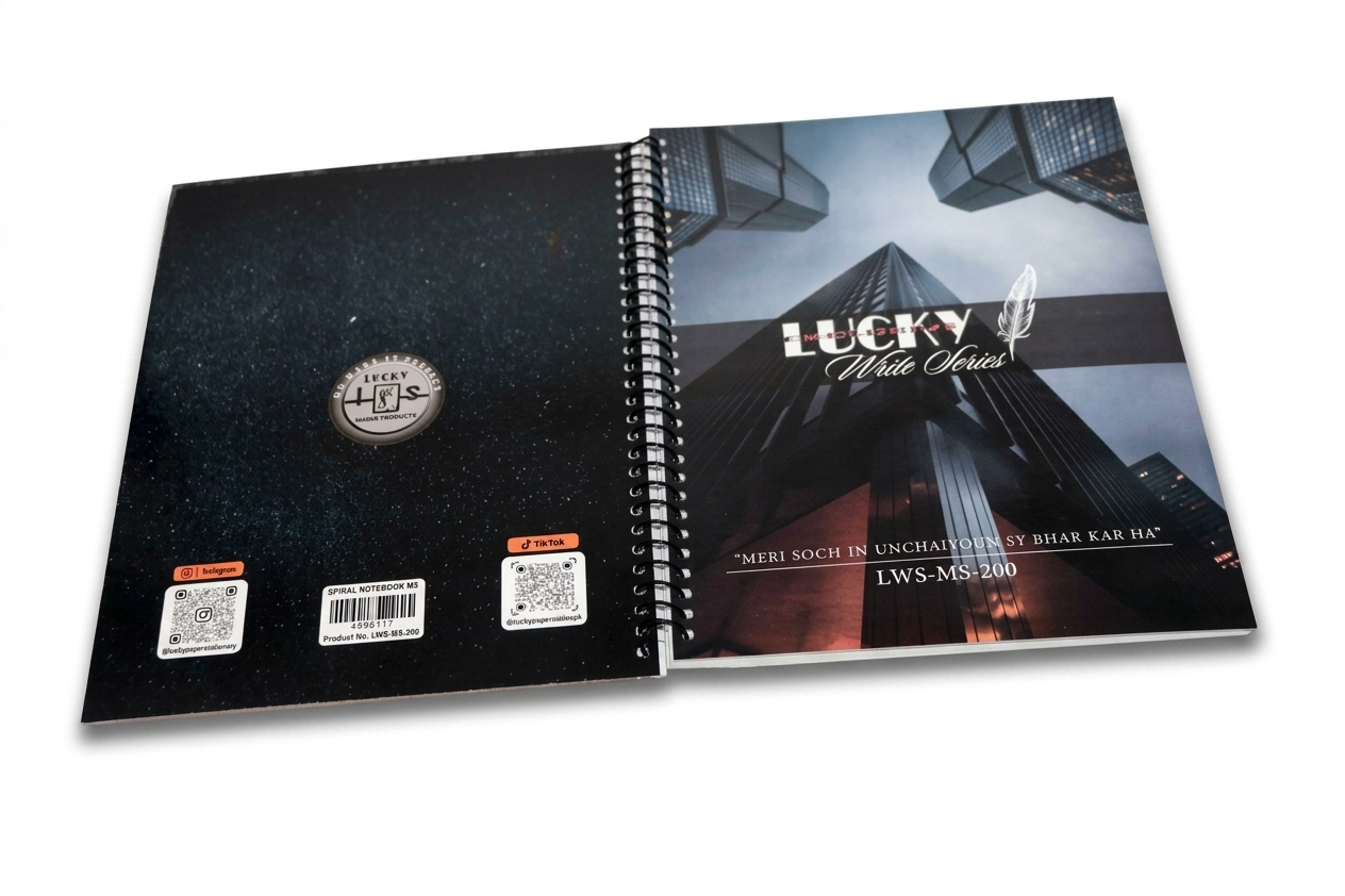 Lucky Write Series Spiral Notebooks Collection 100 – 300 Pages With Lovely Quotes & Designs