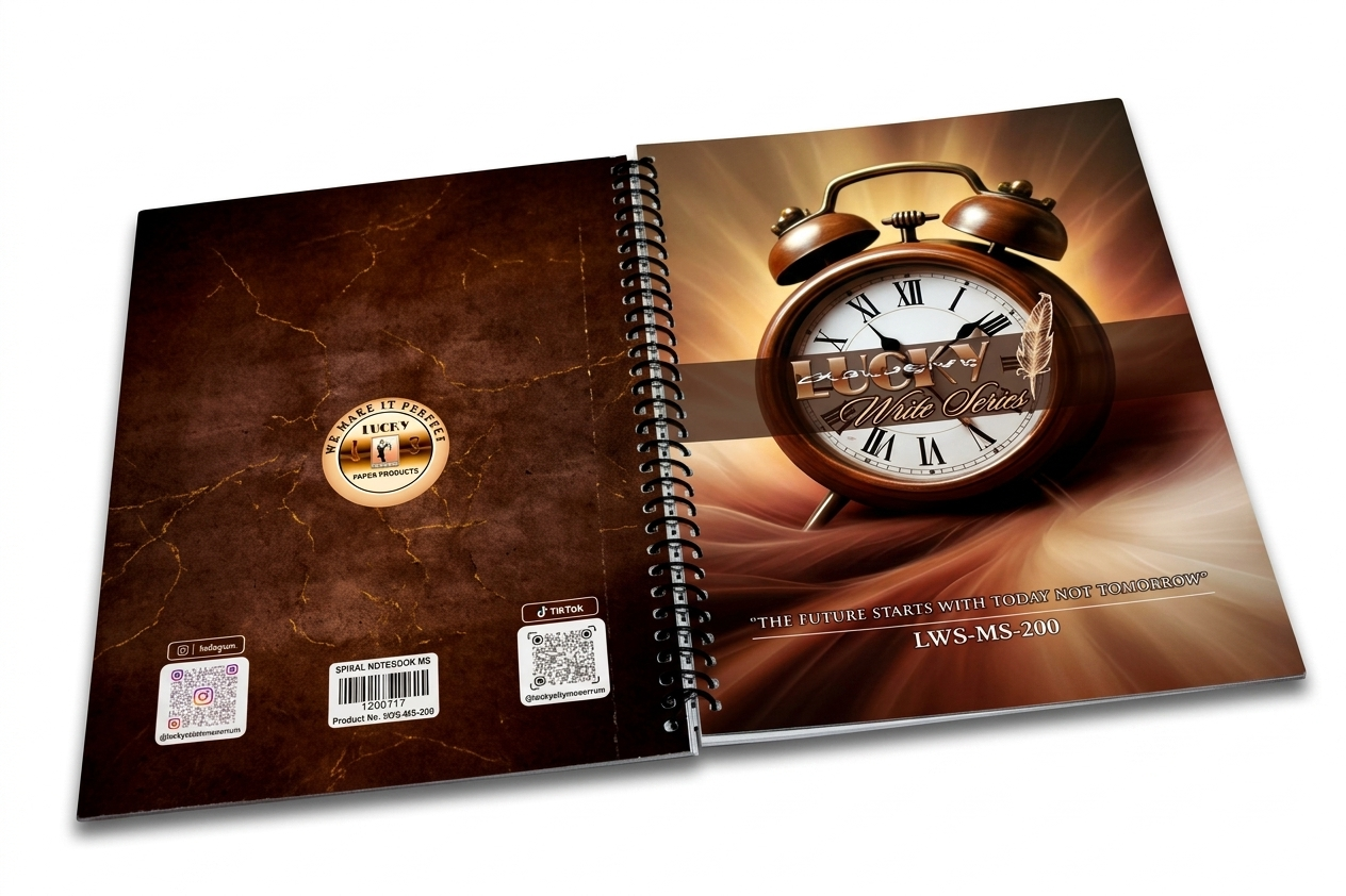 Lucky Write Series Spiral Notebooks Collection 100 – 300 Pages With Lovely Quotes & Designs