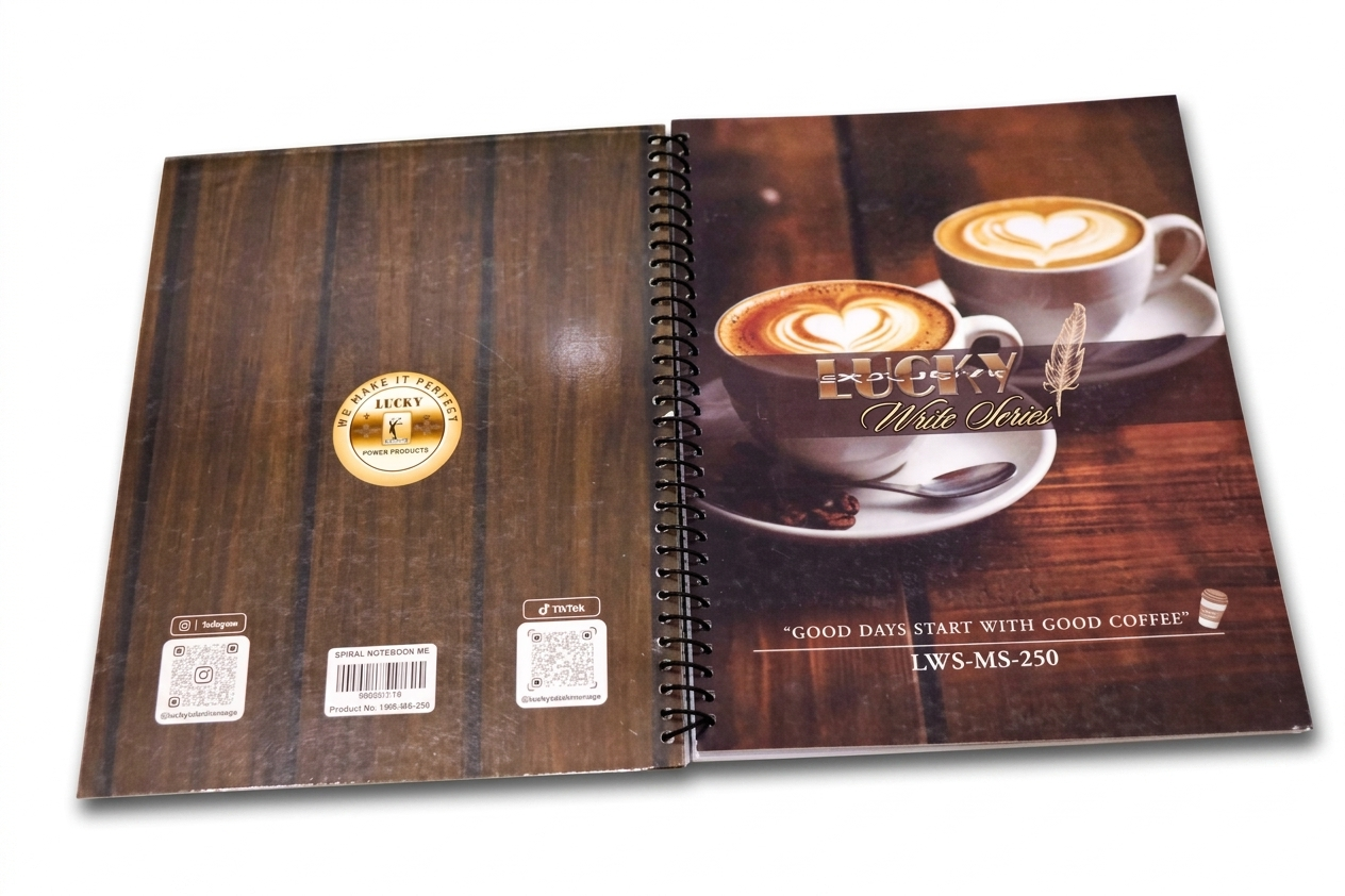 Lucky Write Series Spiral Notebooks Collection 100 – 300 Pages With Lovely Quotes & Designs