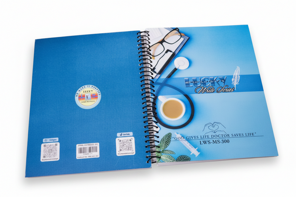 Lucky Write Series Spiral Notebooks Collection 100 – 300 Pages With Lovely Quotes & Designs