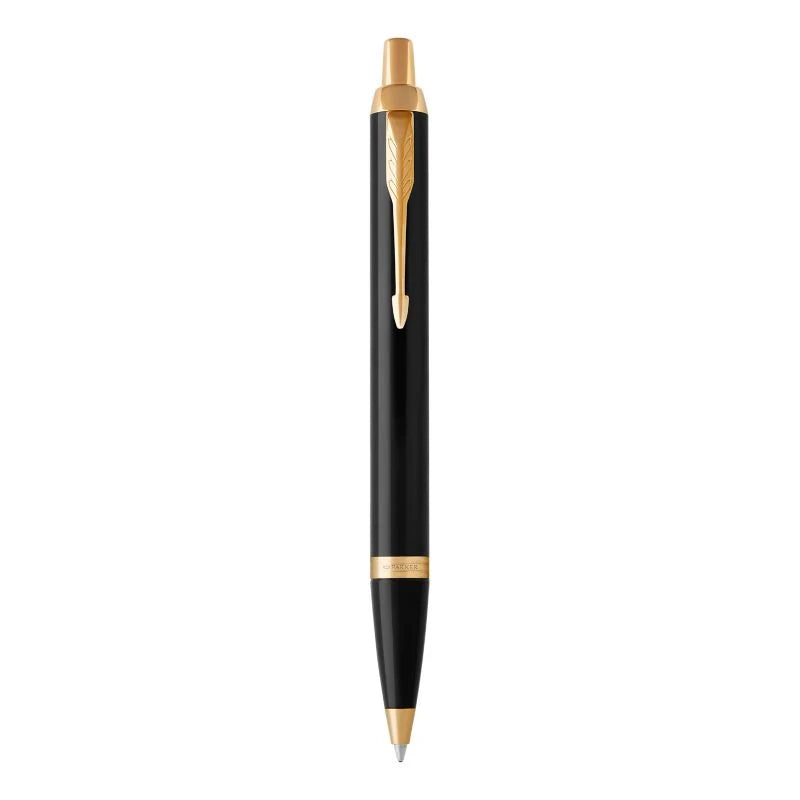 Parker IM Black Lacquer Gold Trim Ballpoint Pen