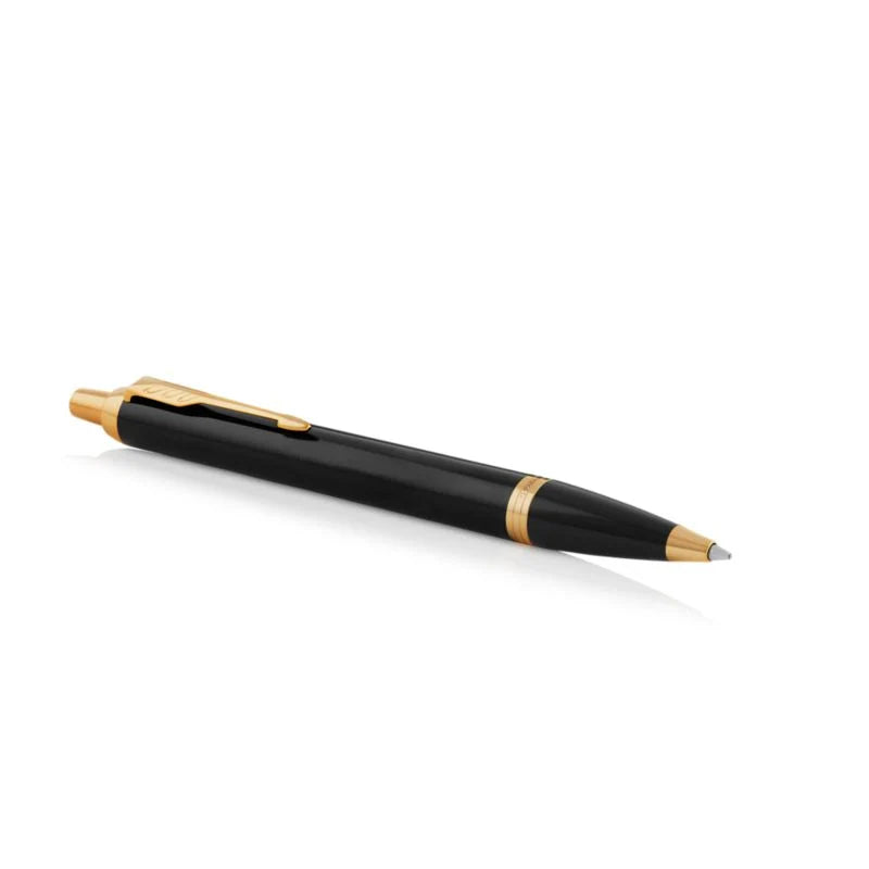 Parker IM Black Lacquer Gold Trim Ballpoint Pen