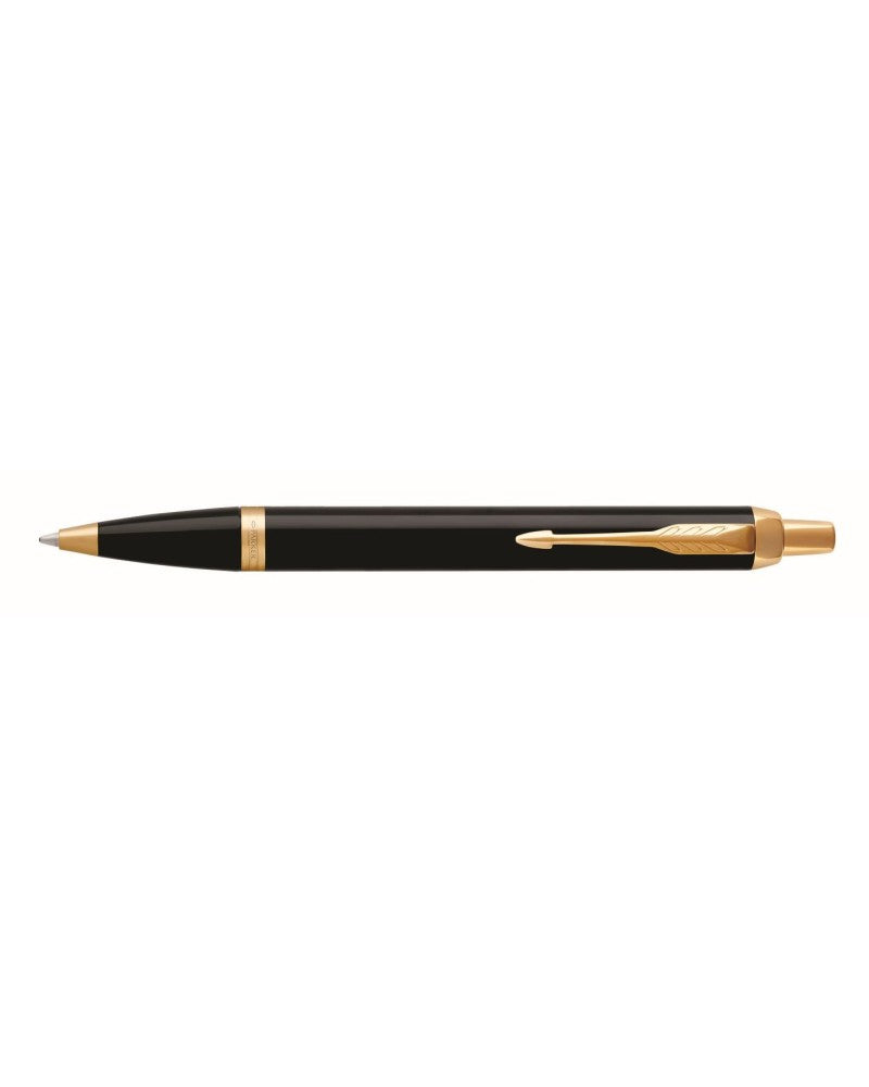 Parker IM Black Lacquer Gold Trim Ballpoint Pen