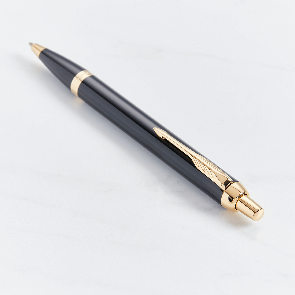 Parker IM Black Lacquer Gold Trim Ballpoint Pen