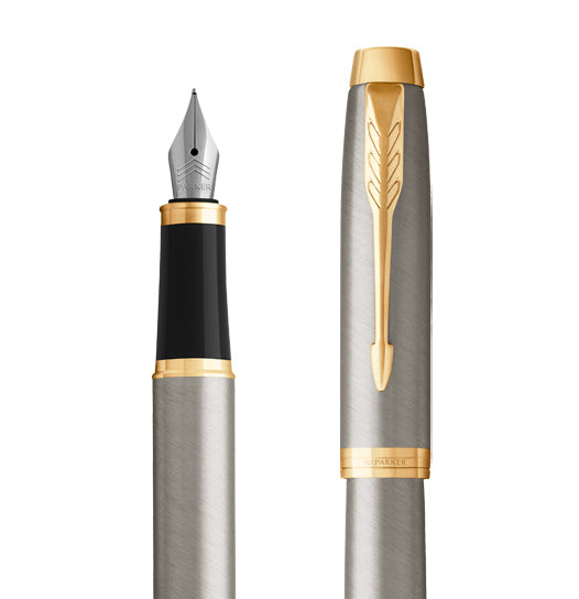 Parker IM Core Brushed Metal Stainless Steel GT Fountain Pen