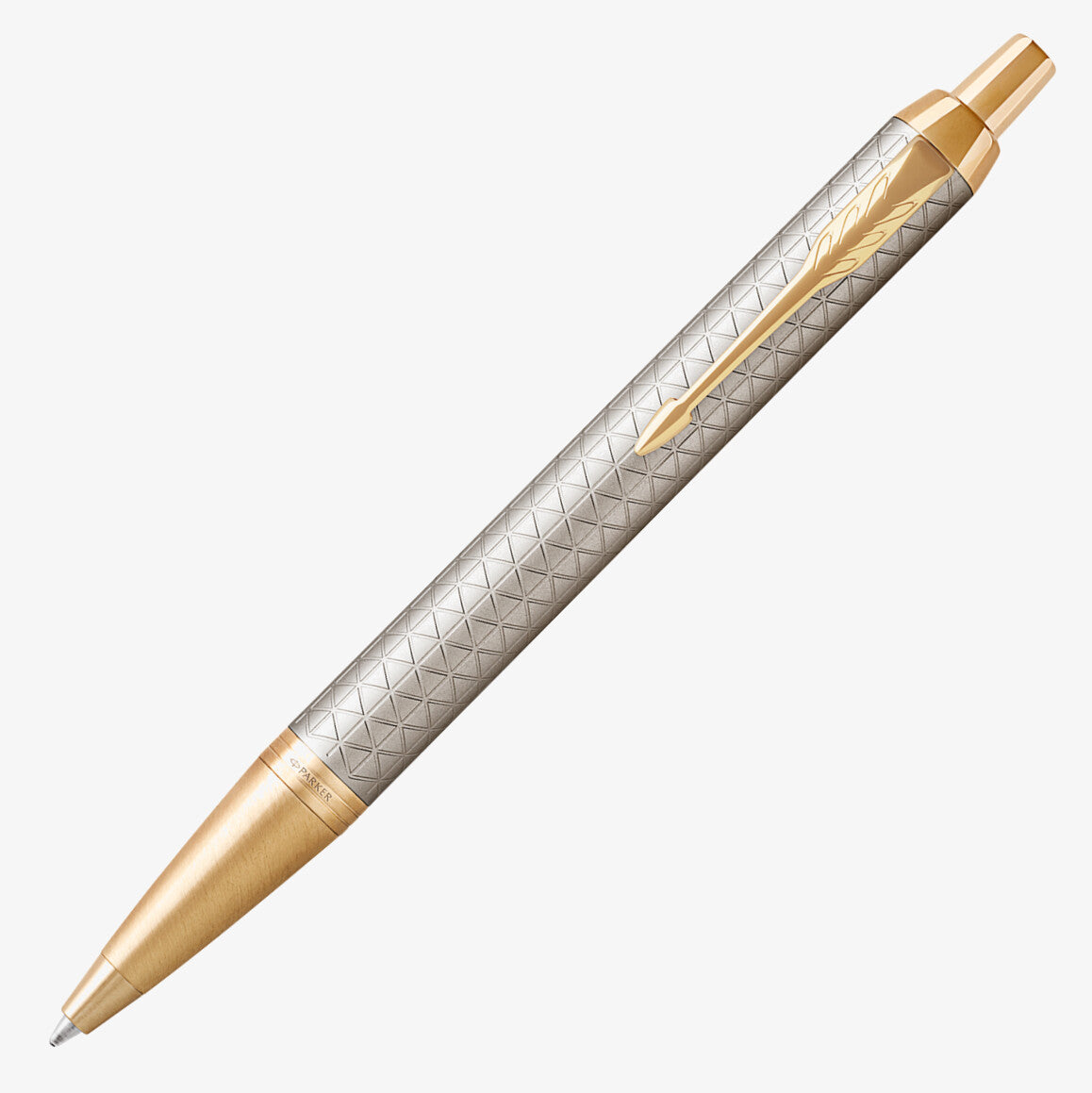 Parker IM Premium Ballpoint Pen Warm Silver with Gold Trim