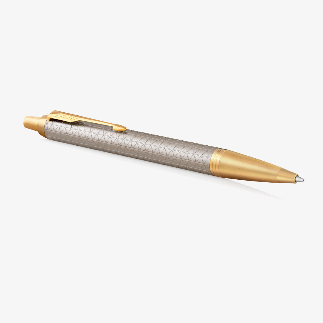 Parker IM Premium Ballpoint Pen Warm Silver with Gold Trim